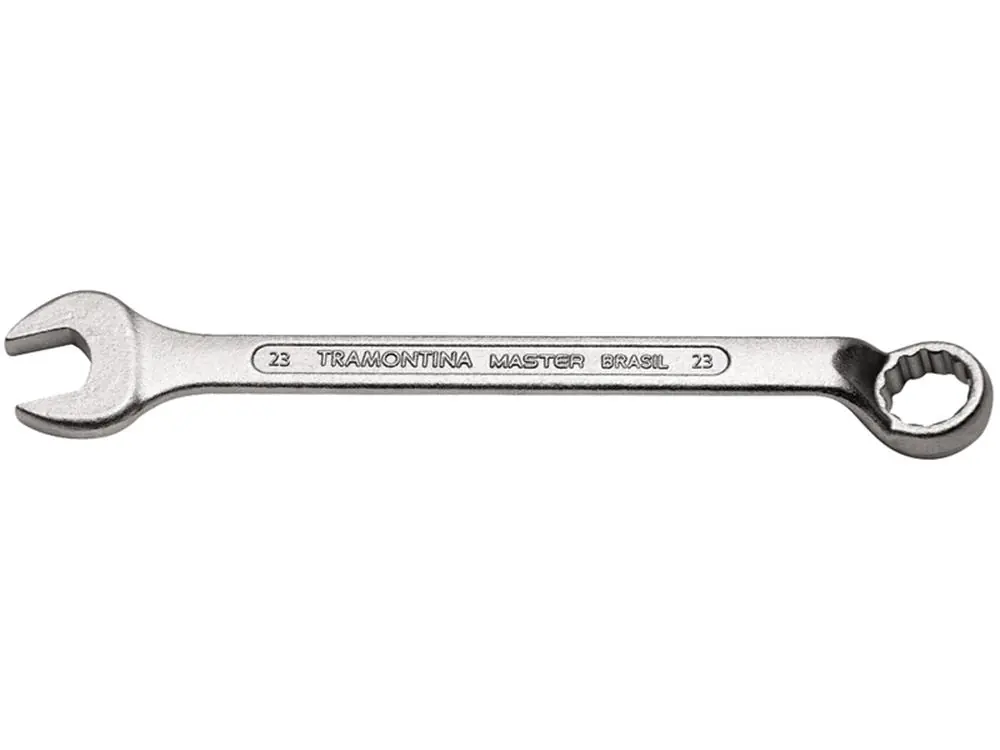 Chave Combinada Com Pescoco 23mm Forjada Em Aco Especial Cromada Bocas Usinadas Tramontina