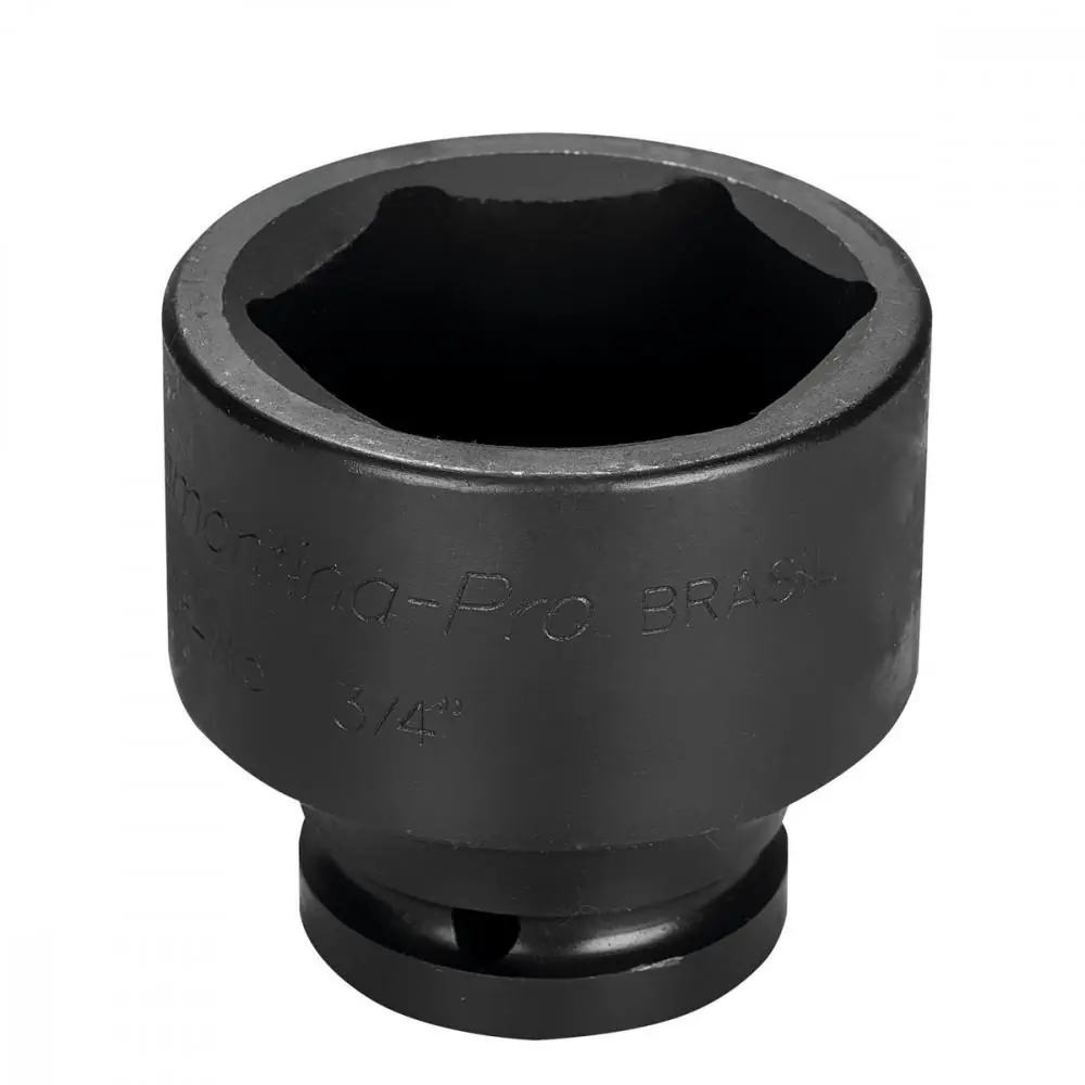 Soquete De Impacto Sextavado Em Aço Cromo Molibdênio 46 Mm - Encaixe 3/4