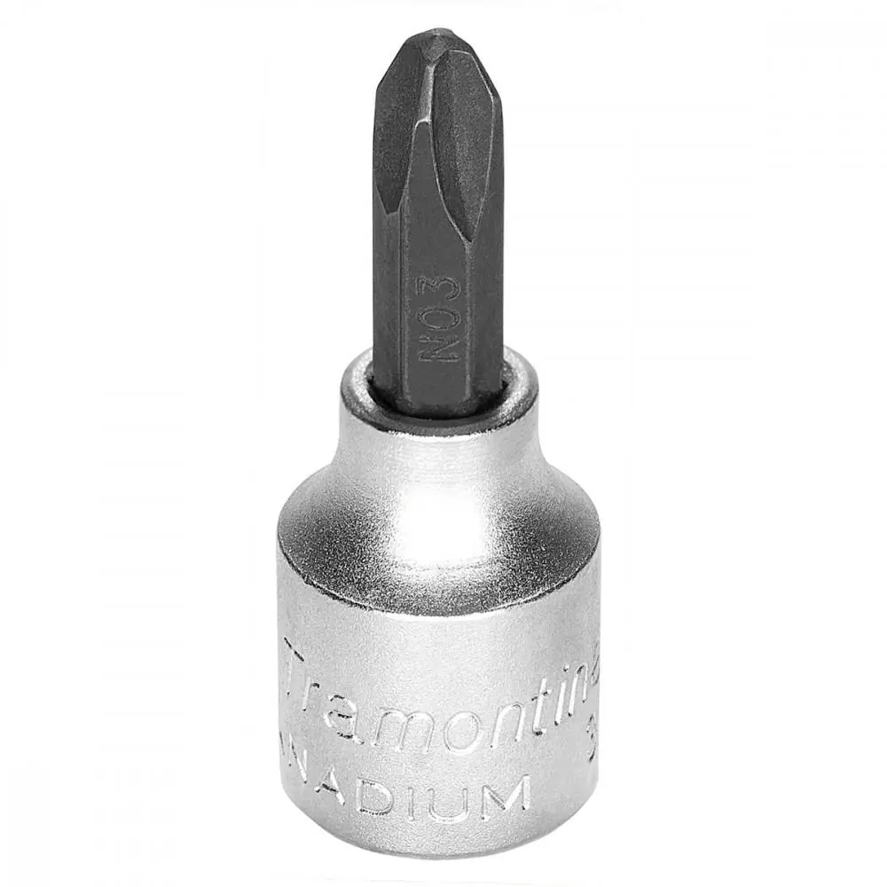 Soquete Em Aço Cromo Vanádio Ponta Cruzada Nr1 - Encaixe 3/8" Tramontina Pro