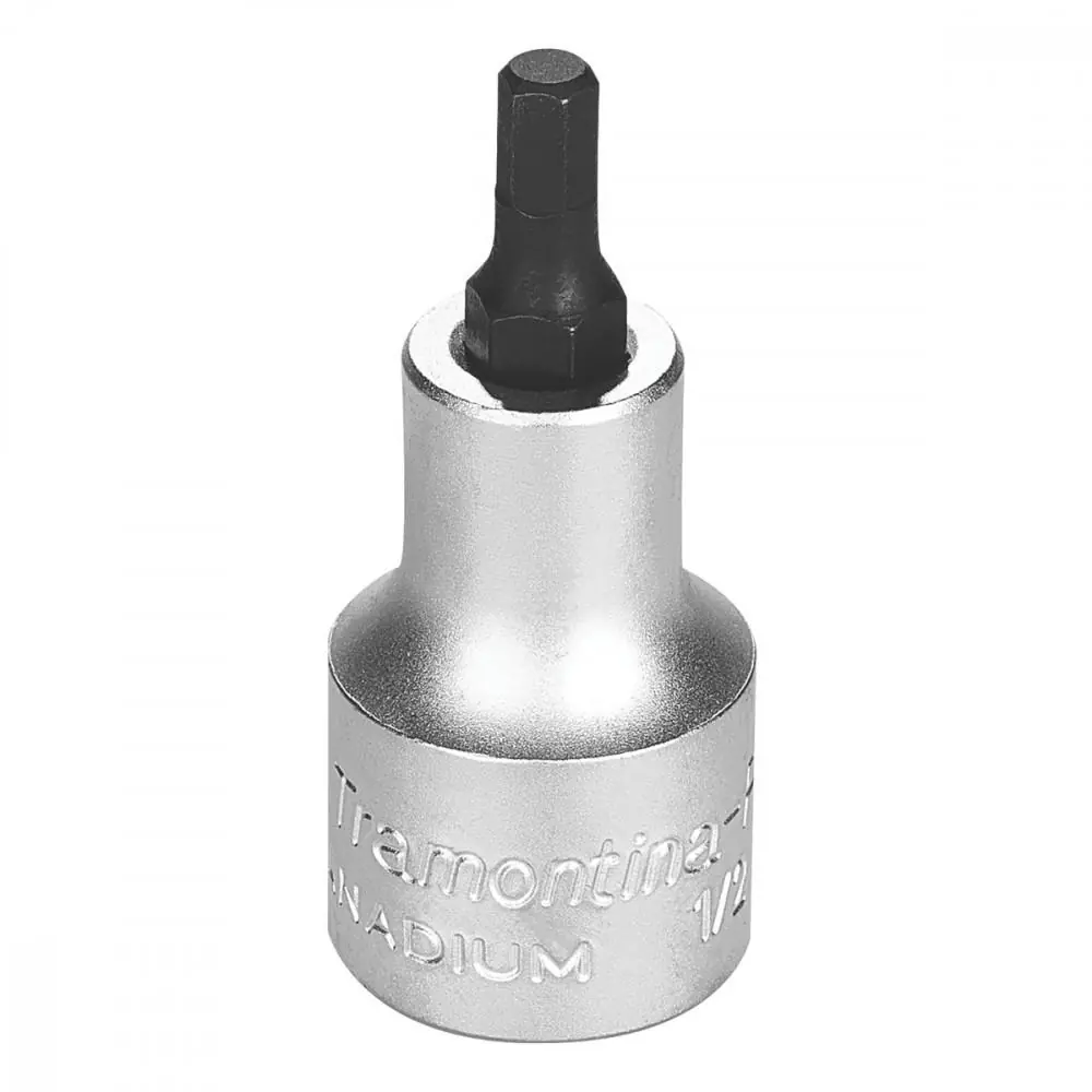 Soquete Em Aço Cromo Vanádio Ponta Hexagonal 5 Mm - Encaixe 1/2"