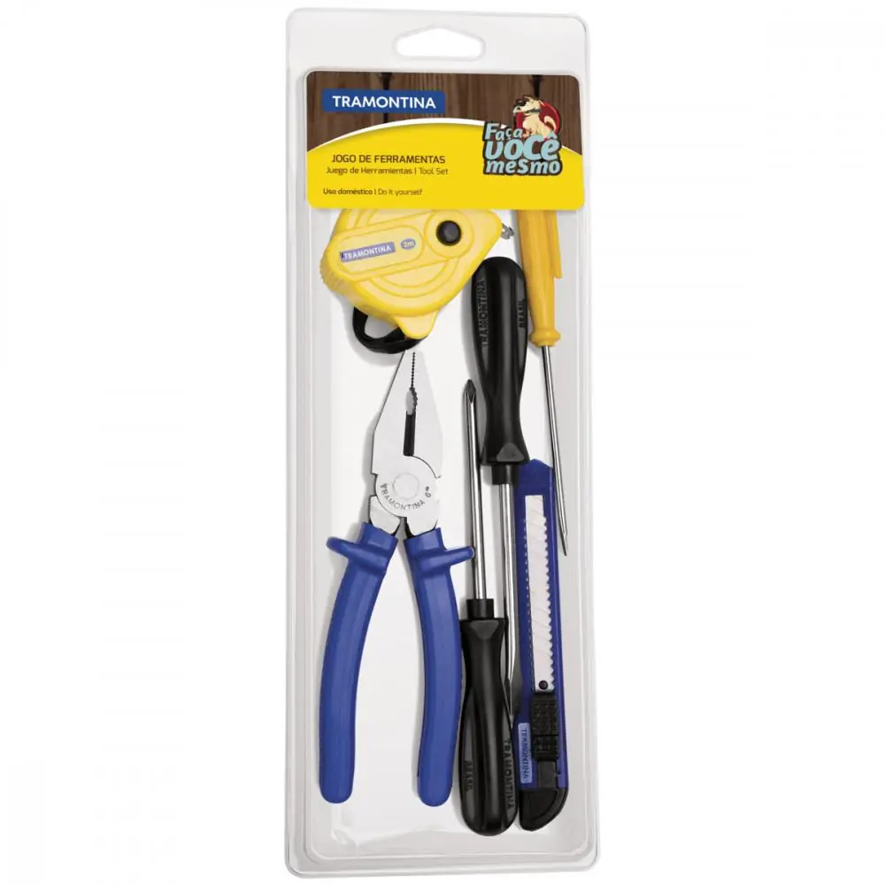 Kit De Ferramentas Tramontina Com Estilete E Trena 6 Peças