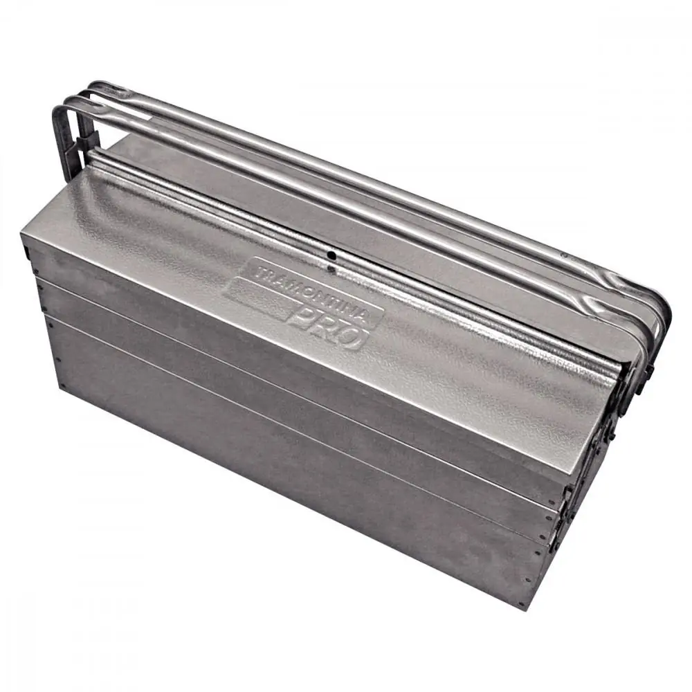 Caixa Sanfonada Em Aco Inox Com Ferramentas 65 Pcs Tramontina
