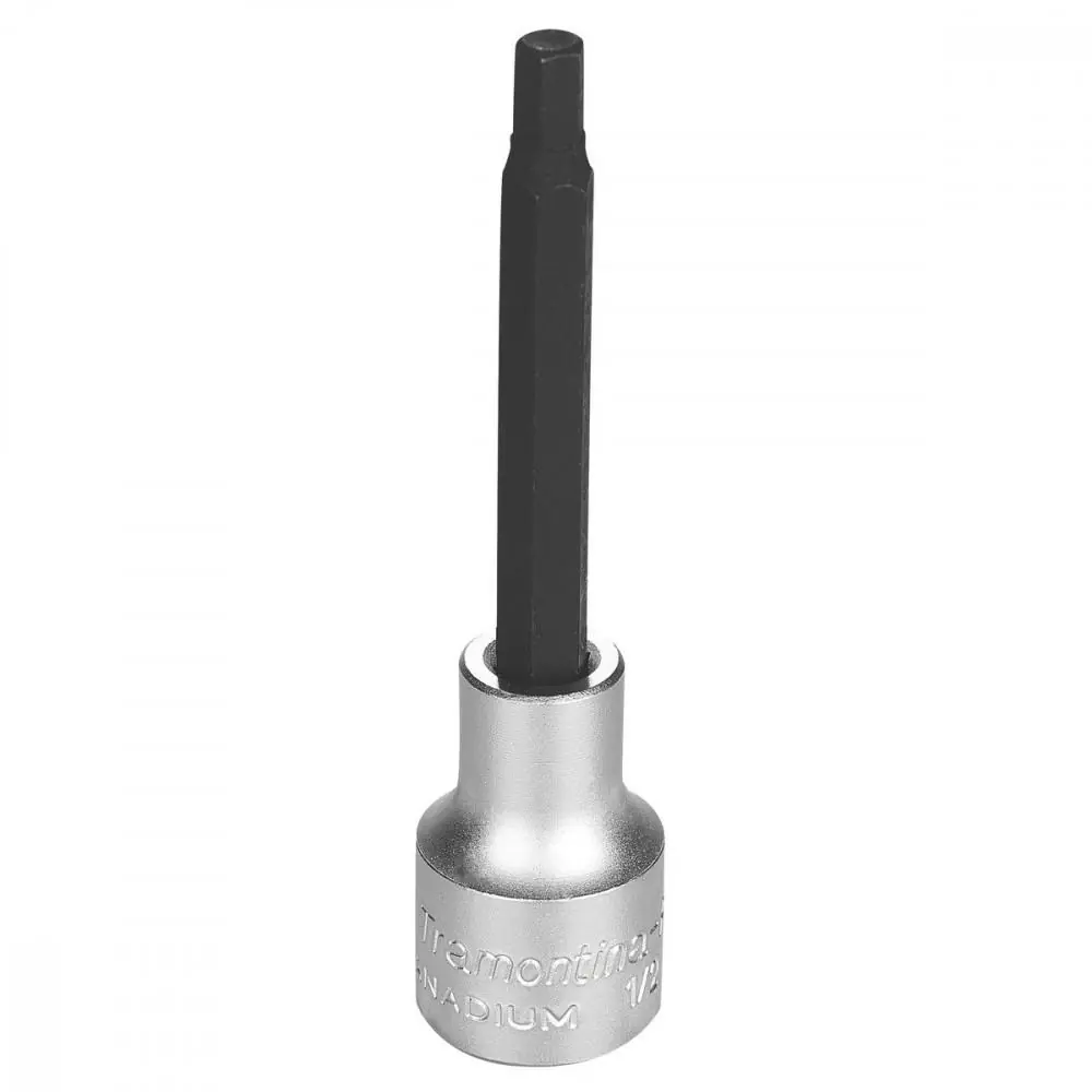 Soquete Longo Em Aço Cromo Vanádio Ponta Hexagonal 6 Mm - Encaixe 1/2" Tramontina Pro