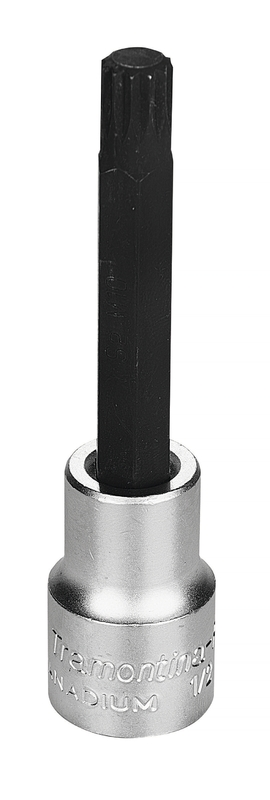 Soquete Longo Em Aco Cromo Vanadio Ponta Multidentada 10 Mm - Encaixe 1 2 Tramontina