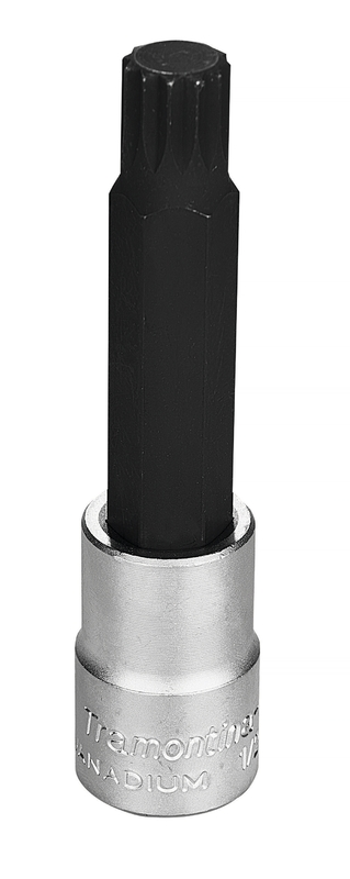 Soquete Longo Em Aco Cromo Vanadio Ponta Multidentada 14 Mm - Encaixe 1 2 Tramontina