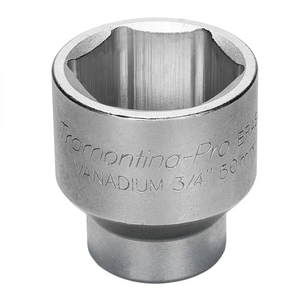 Soquete Sextavado Em Aço Cromo Vanádio 17 Mm - Encaixe 3/4"