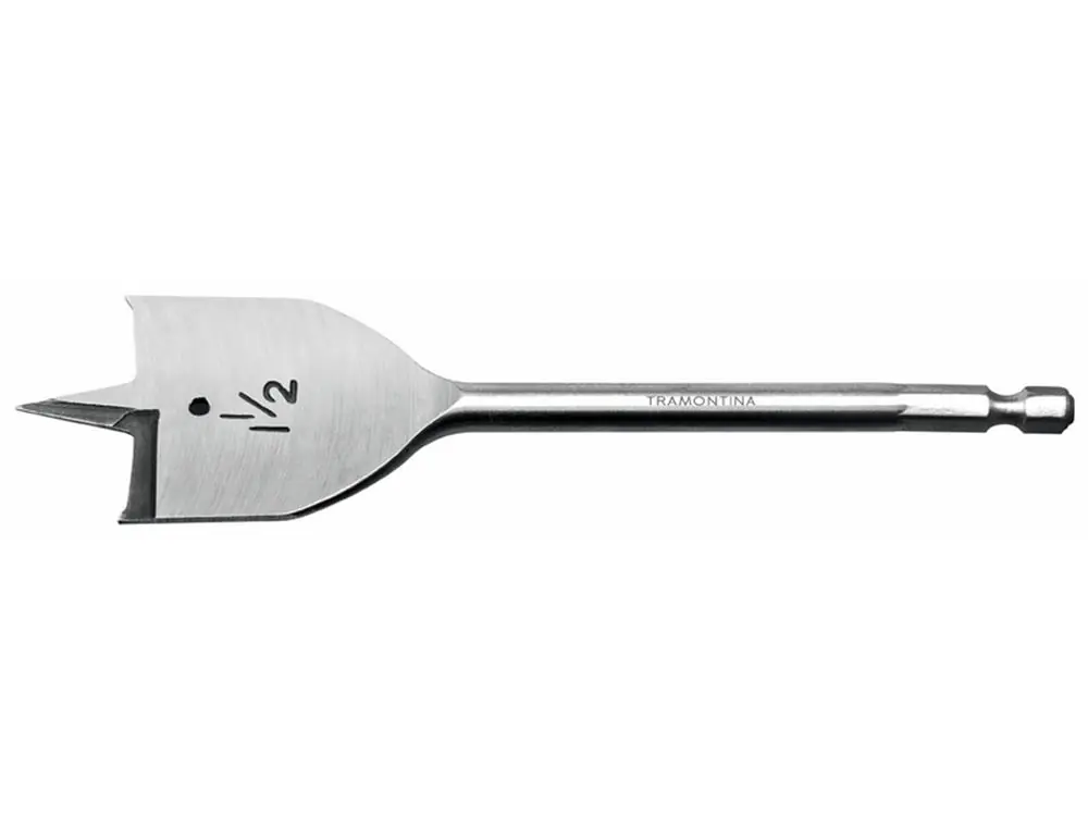 Broca Para Madeira Ponta Chata 1x150mm Corpo Em Aco Especial Haste Encaixe Rapido 1 4 Tramontina