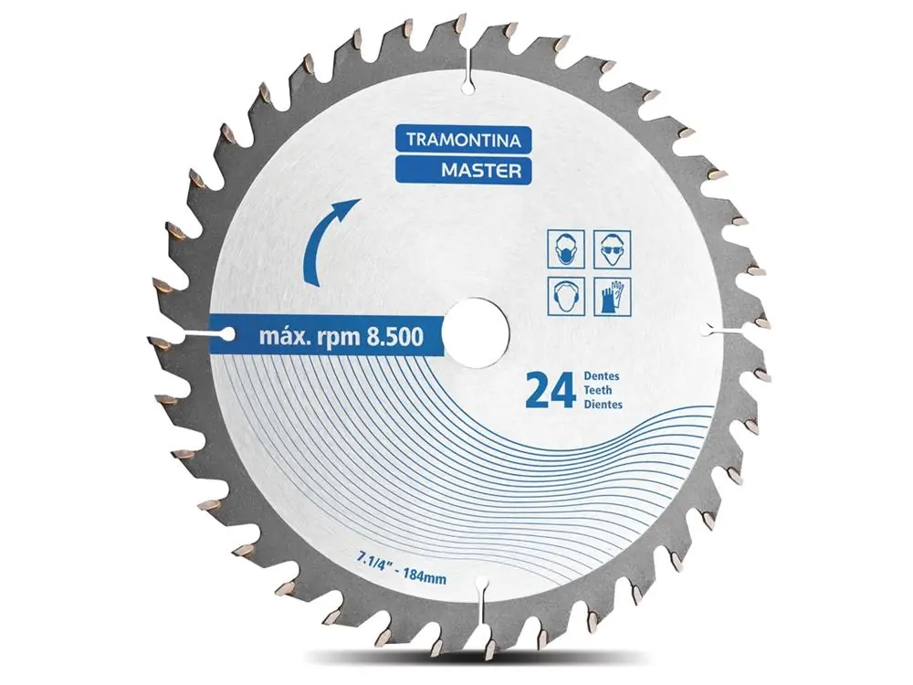 Disco Corte Serra Circular 7.1 4 Com 36 Dentes Em Metal Duro Rotacao Maxima 8500 Rpm Tramontina
