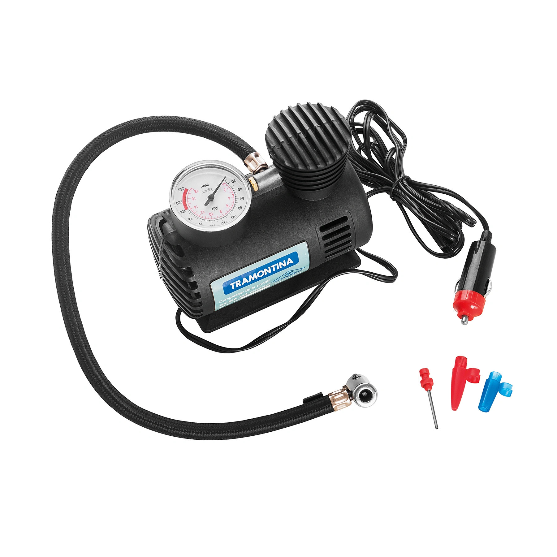 Compressor de Ar Portátil 12v 50w Preto