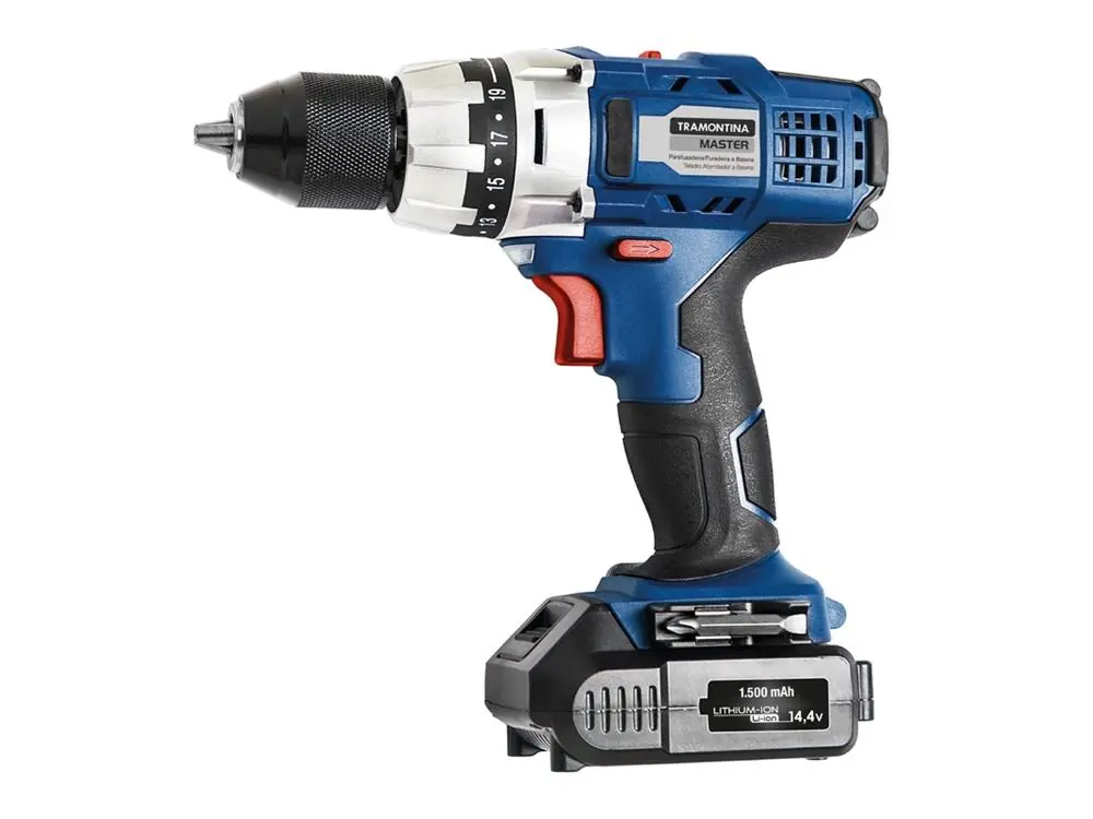 Parafusadeira Furadeira Bateria Ions De Litio 14,4v Motor Com 2 Velocidades Tramontina