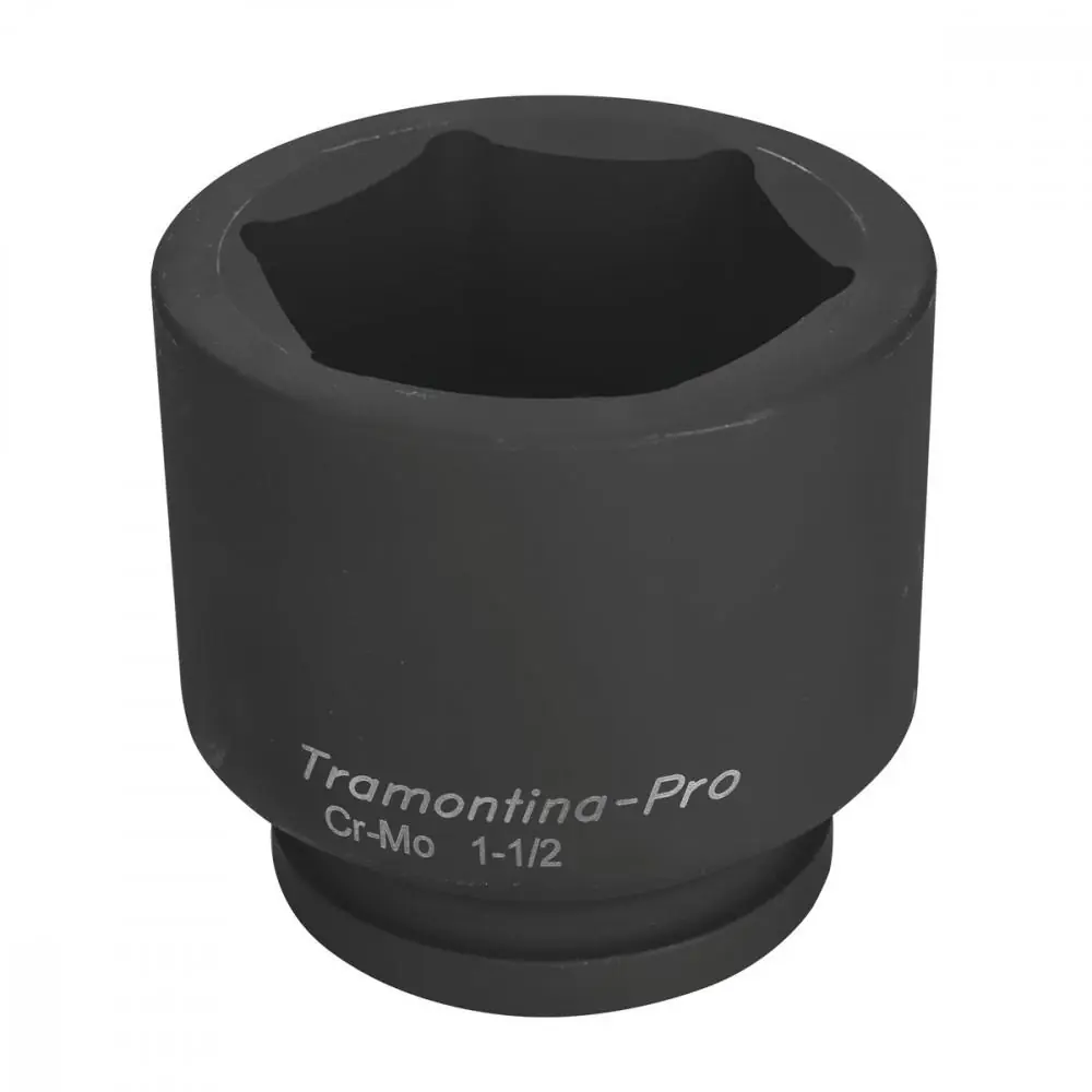 Soquete De Impacto Sextavado Em Aço Cromo Molibdênio 75 Mm - Encaixe 1.1/2