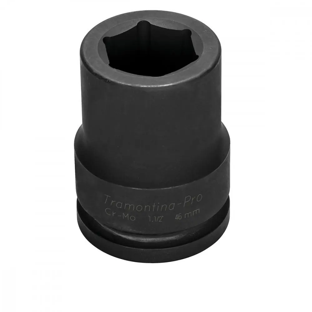 Soquete De Impacto Sextavado Longo Em Aço Cromo Molibdênio 50 Mm - Encaixe 1.1/2