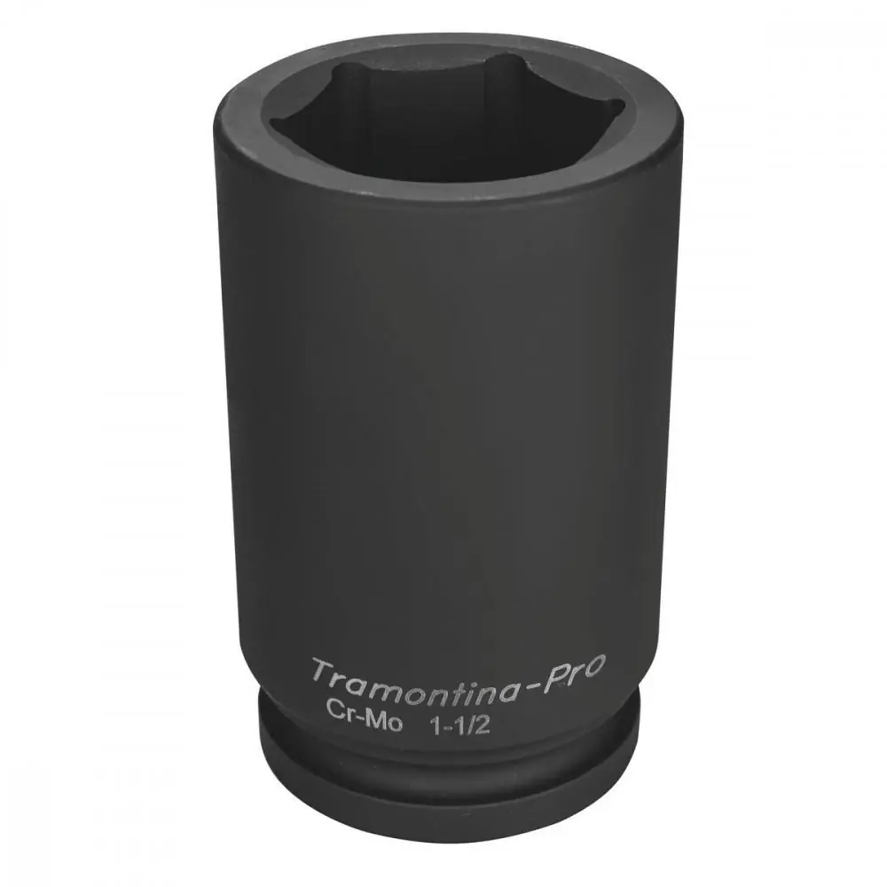 Soquete De Impacto Sextavado Longo Em Aço Cromo Molibdênio 70 Mm - Encaixe 1.1/2