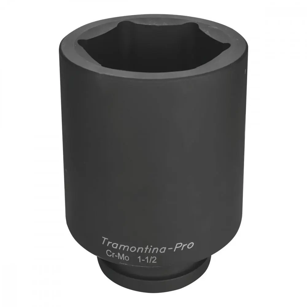 Soquete De Impacto Sextavado Longo Em Aço Cromo Molibdênio 90 Mm - Encaixe 1.1/2