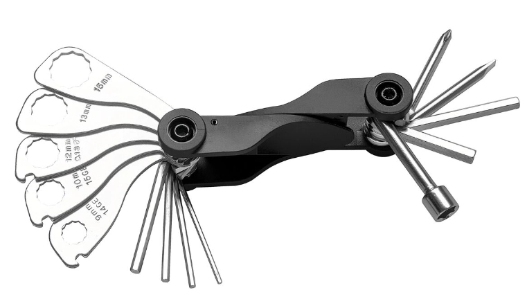 Kit de Chave para Bicicleta com 17 Funções Cromado E Preto
