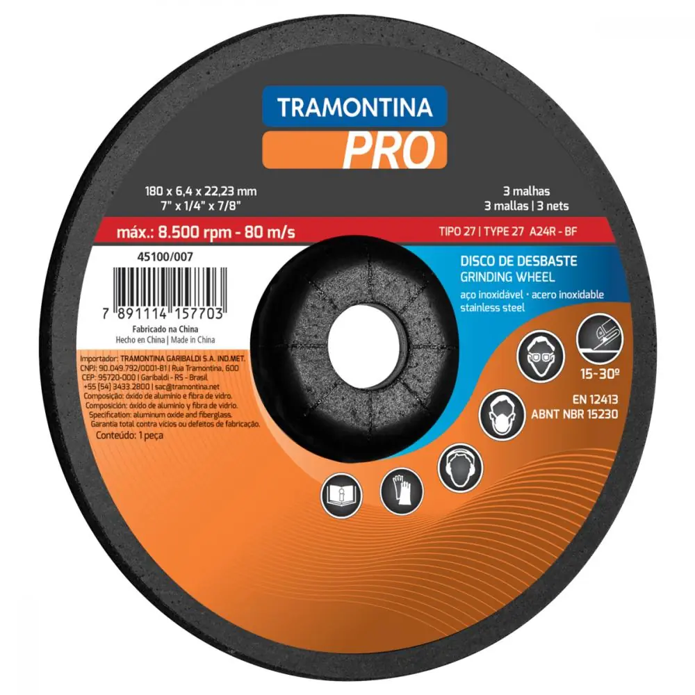 Disco De Desbaste Para Aço Inox 9"