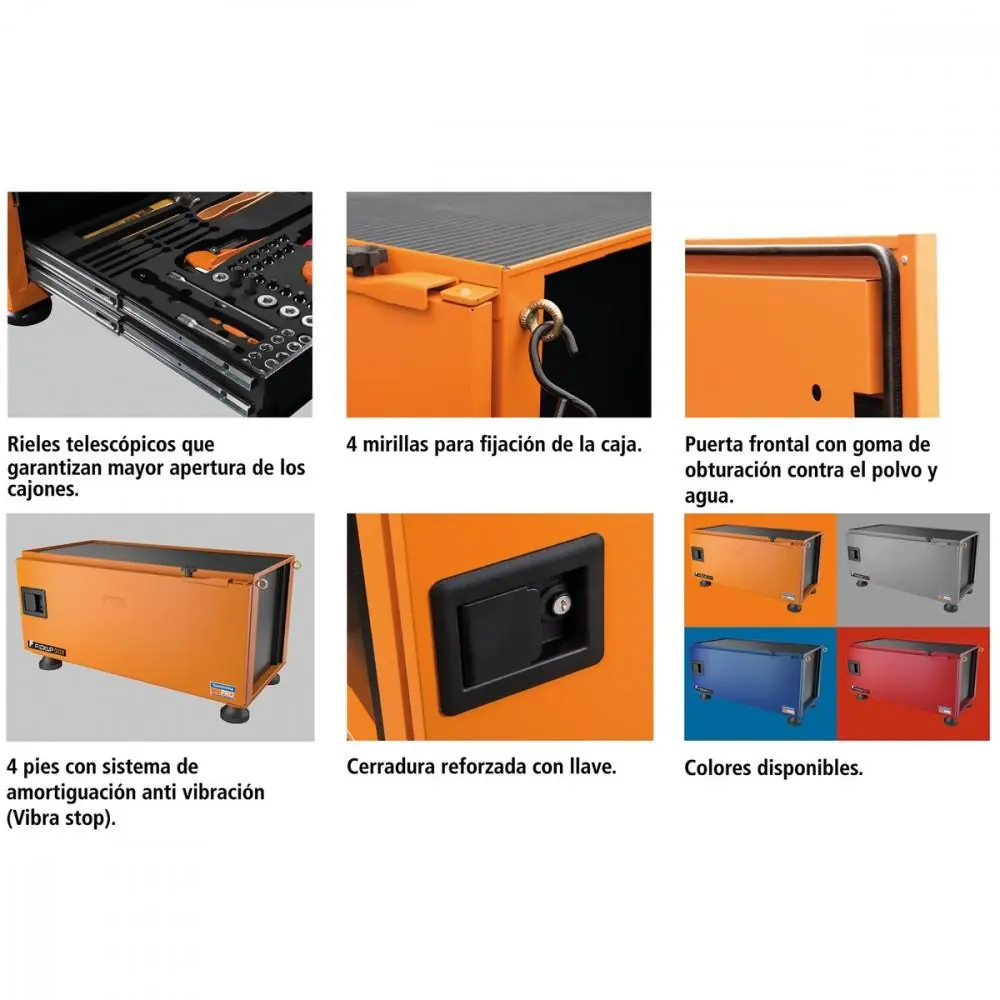 Caixa Para Ferramentas Pickup Box 500x1000x500 Mm - 145 Peças Tramontina Pro