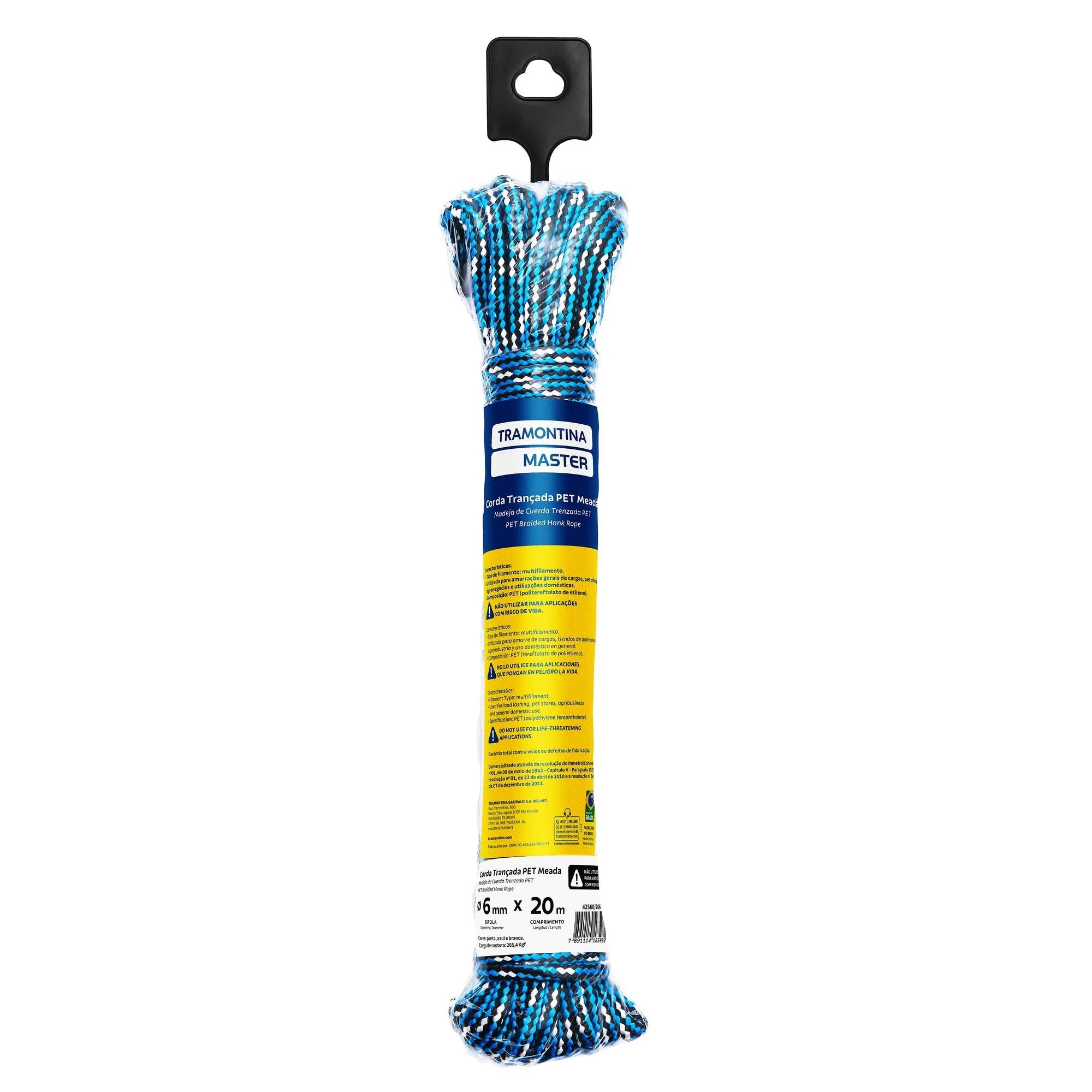 Corda Trançada Pet Meada 6 Mm X 20 M Tramontina Master