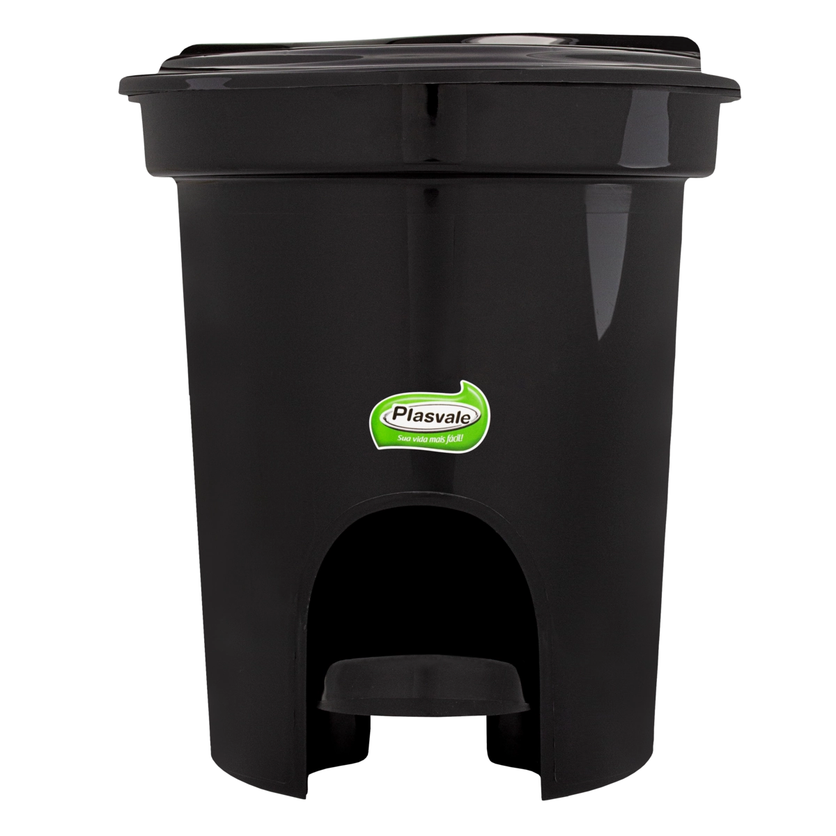Lixeira Com Pedal Preta Plasvale