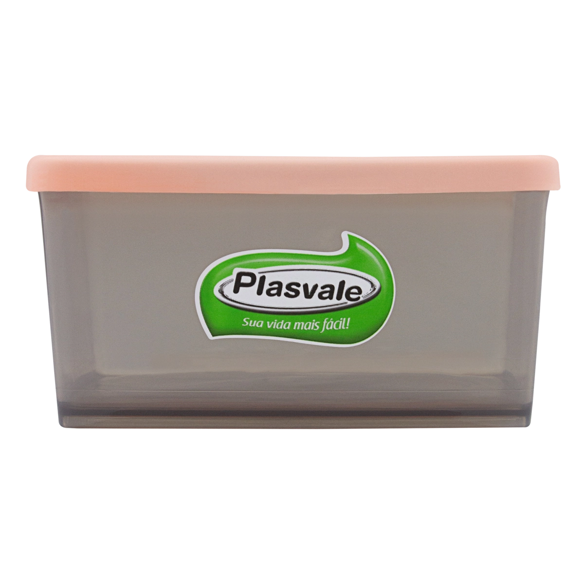 Pote Plástico Rosa Quadrado 0,5l Plasvale