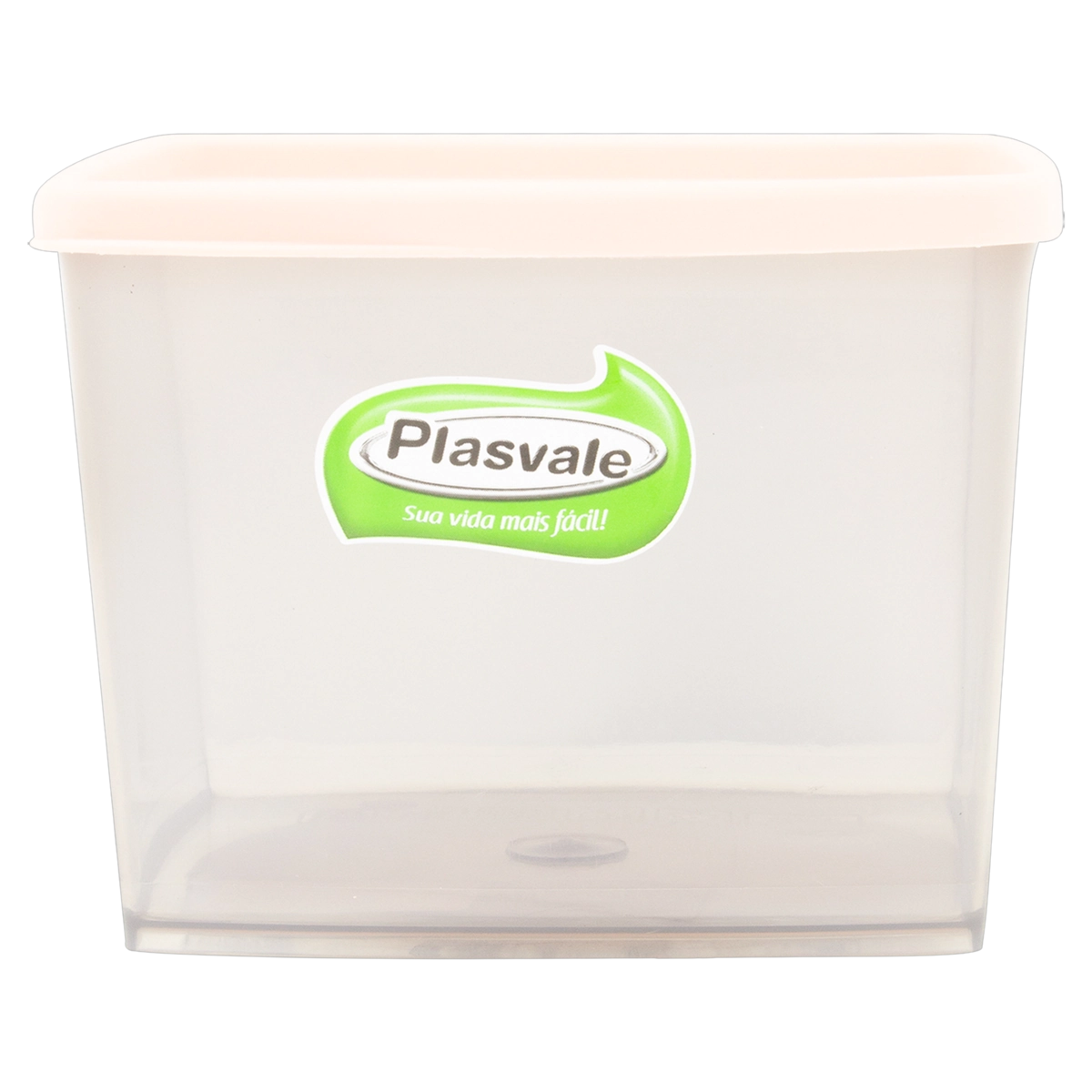 Pote Plástico Rosa Quadrado 0,8l Plasvale