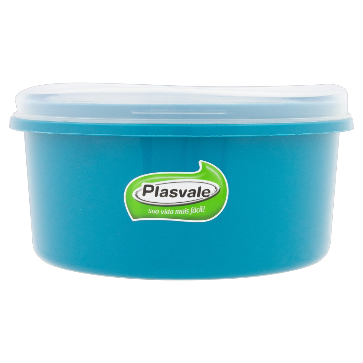 Pote Com Tampa Plástico Azul Redondo 1l Plasvale