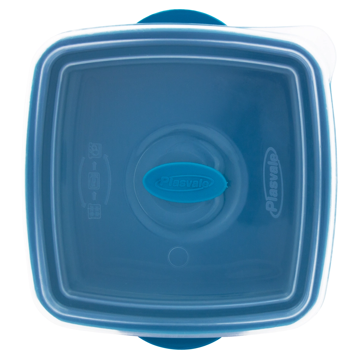 Pote Com Tampa Plástico Azul 0,6l Plasvale
