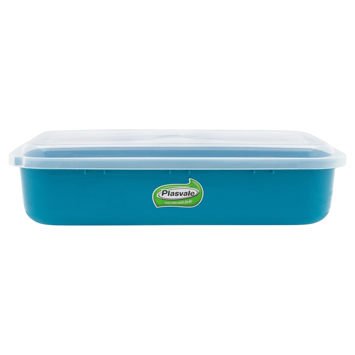 Pote Plástico Azul Retangular 2,1l Plasvale