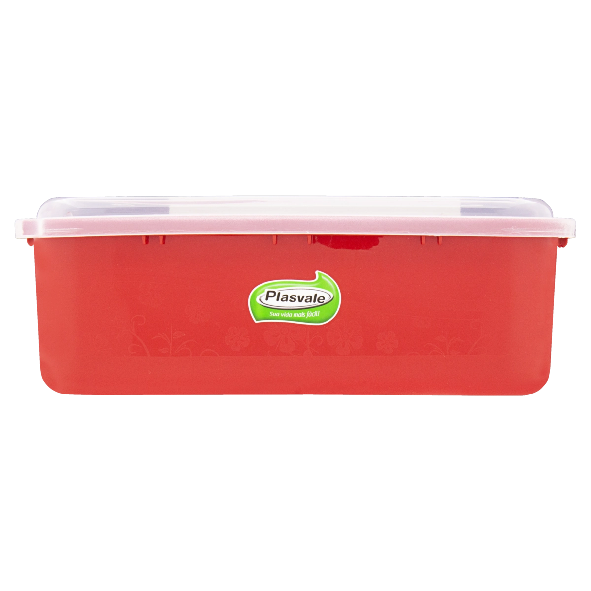 Pote Com Tampa Plástico Vermelho 2,2l Plasvale