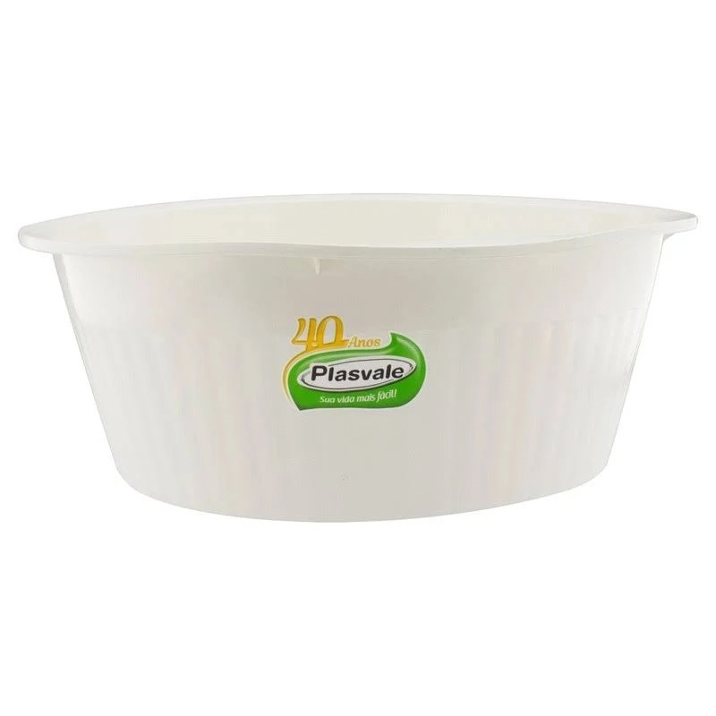 Bacia Plástica Branca 13,5l Plasvale