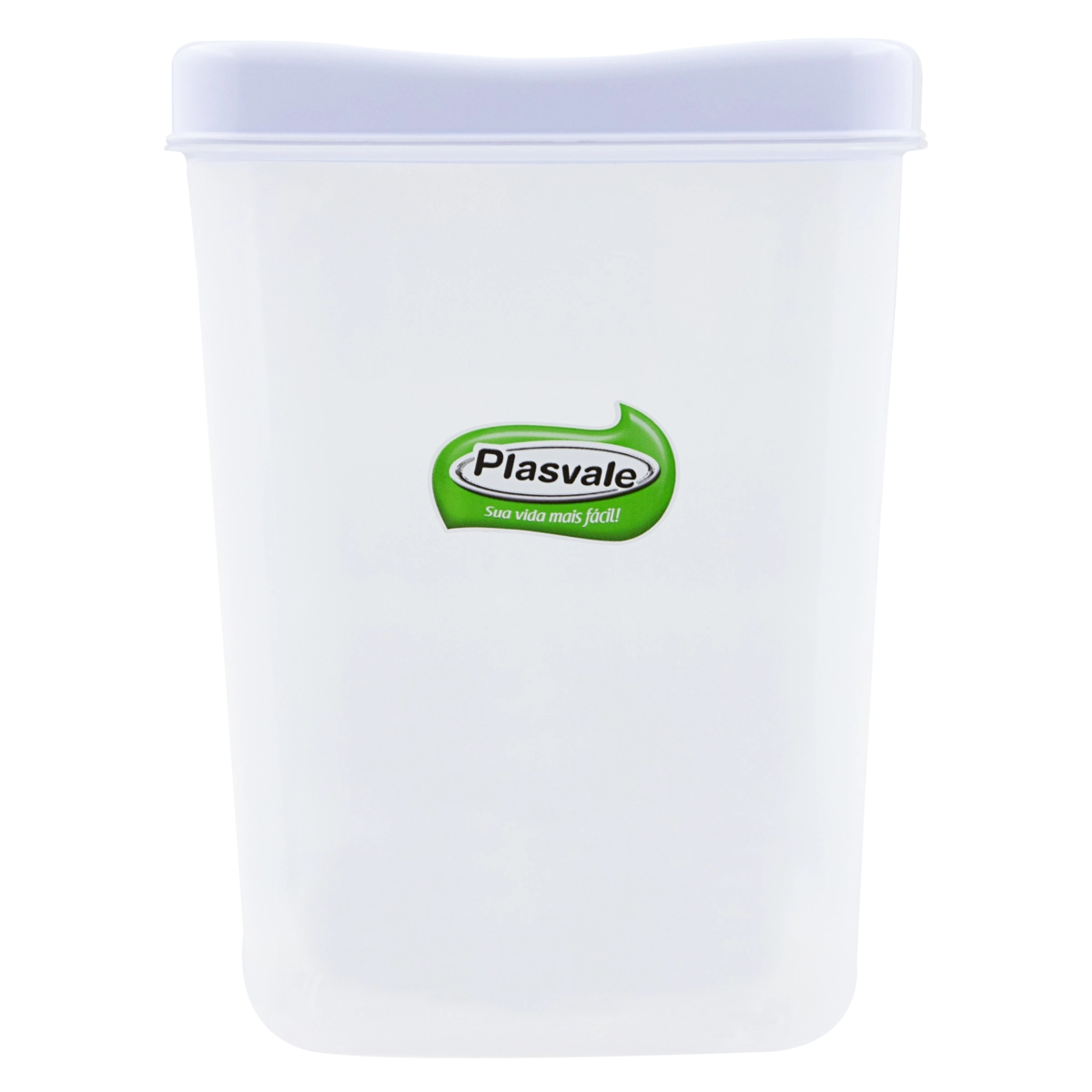Pote Plástico Branco Quadrado 2,3l Plasvale