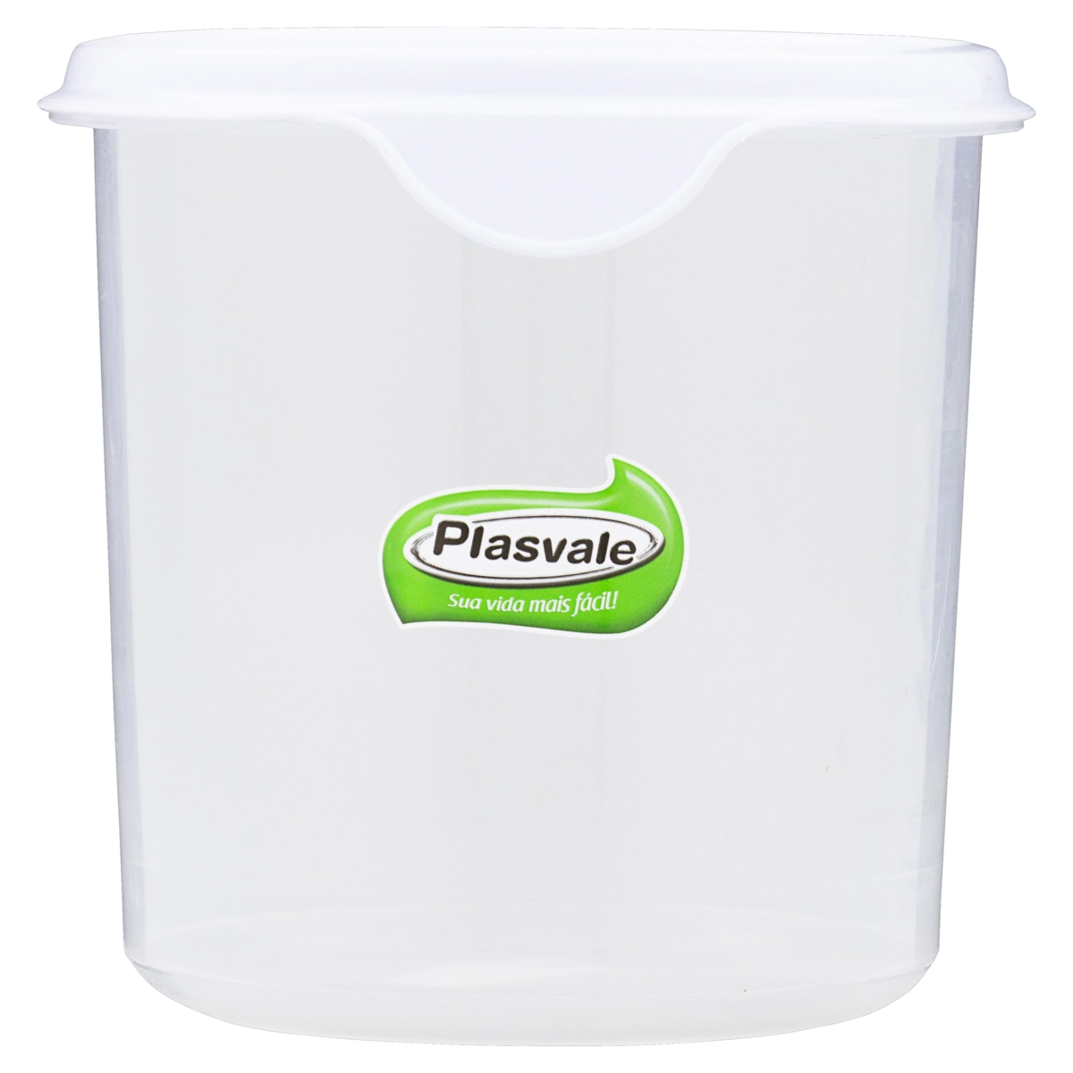 Pote Plástico Branco Redondo 1,4l Plasvale