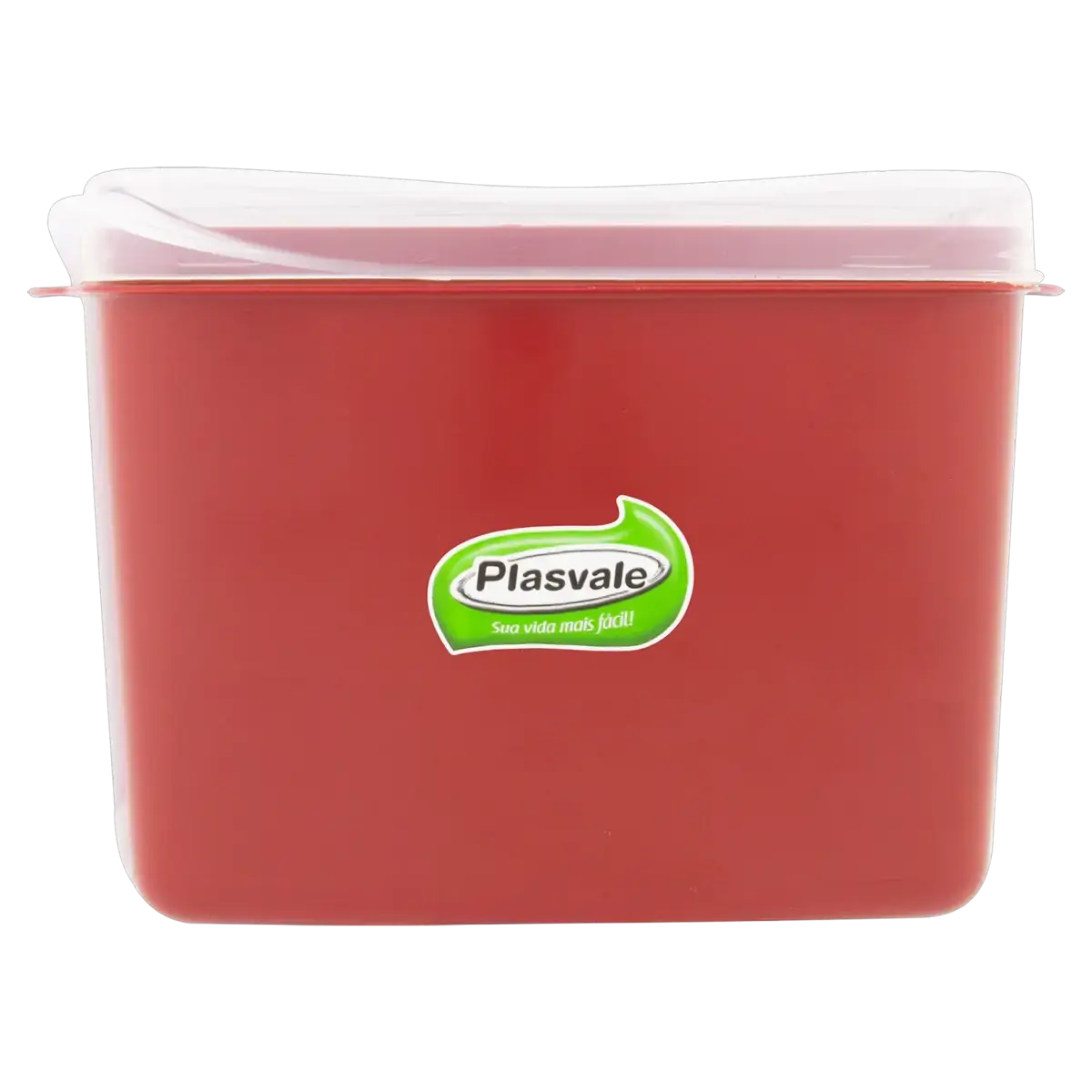 Pote Com Tampa Plástico Vermelho 2,8l Plasvale