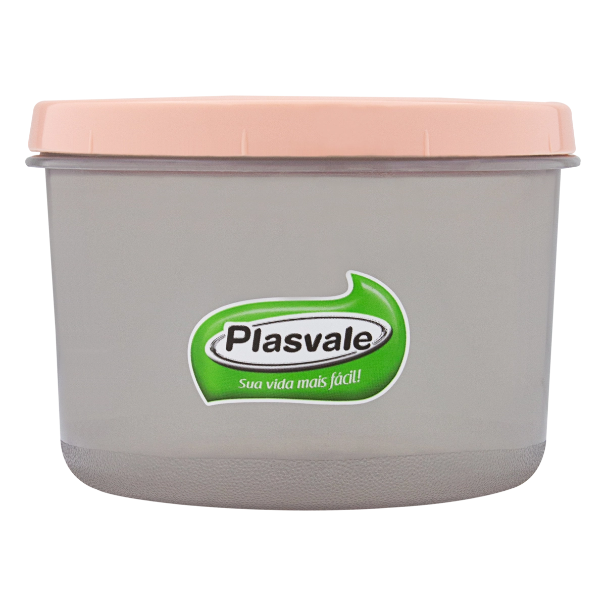 Pote Plástico Bege Redondo 0,6l Plasvale