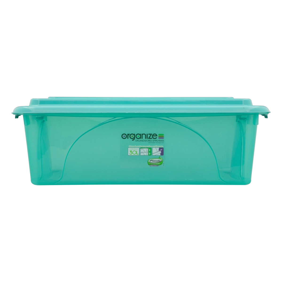 Caixa Organizadora Verde Empilhável 30l Plasvale Organize