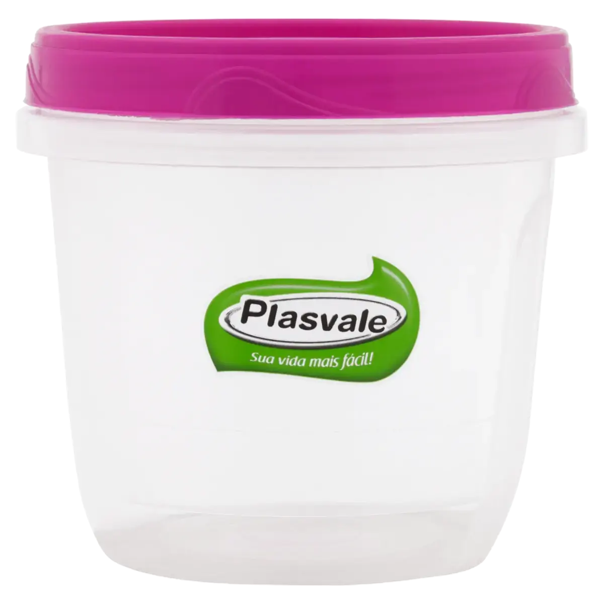Pote Plástico Rosa Redondo 750ml Plasvale