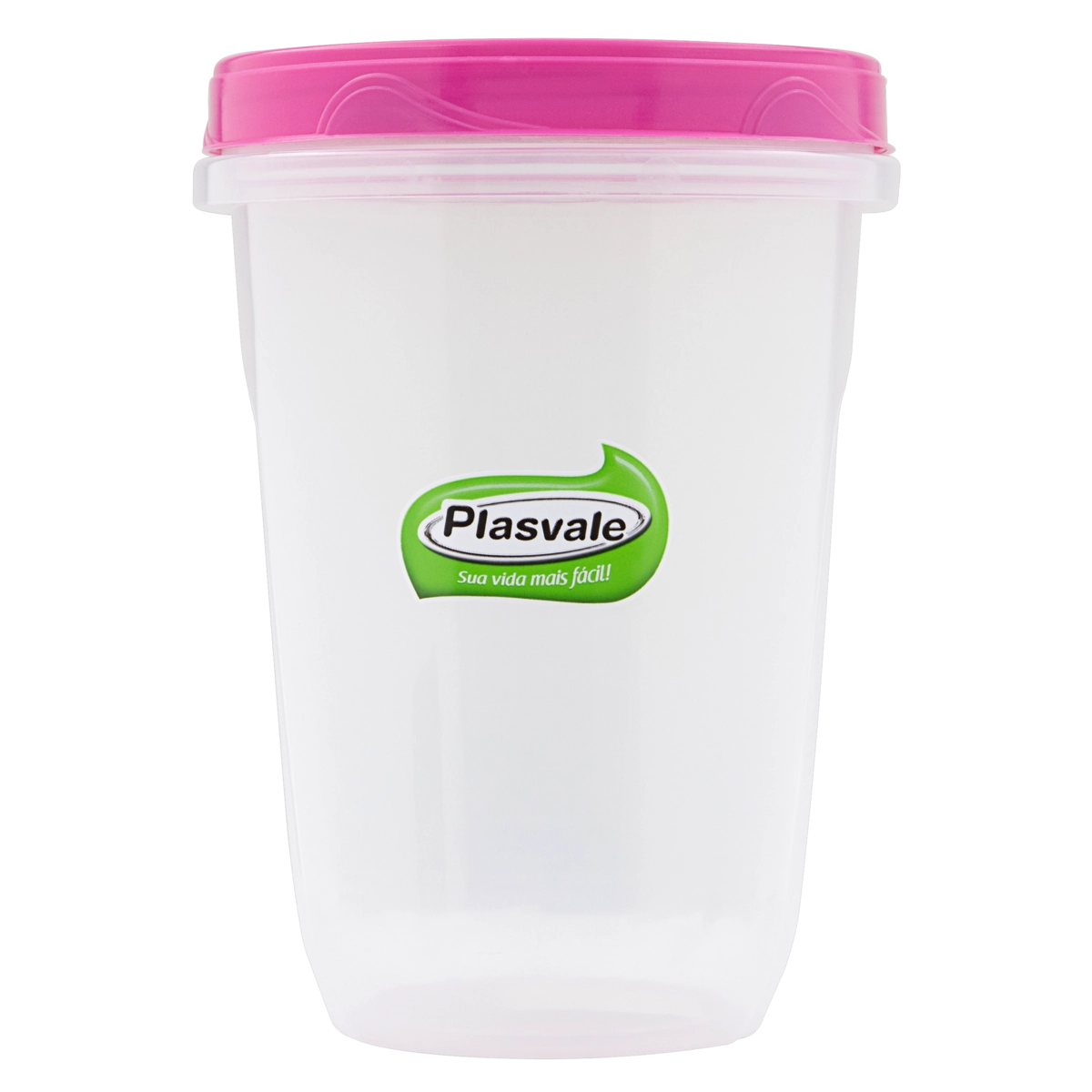 Pote Plástico Rosa Redondo 1l Plasvale
