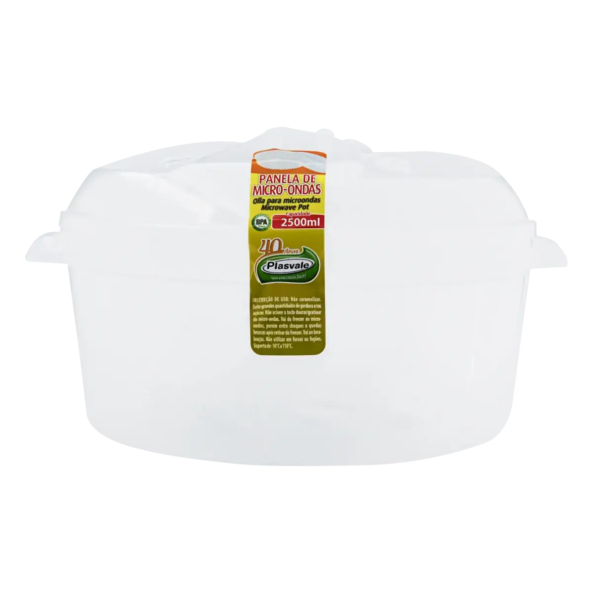 Panela Para Micro Ondas Plástico 2500ml Plasvale