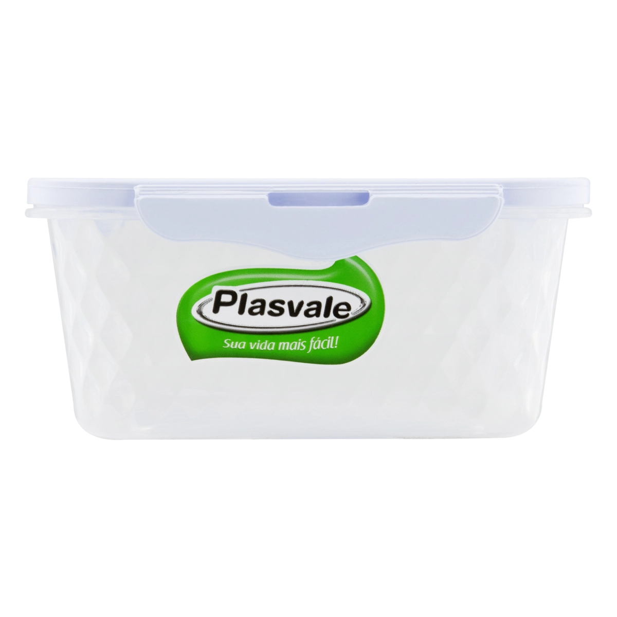 Pote Plástico Com Trava Branco Quadrado 0,55l Plasvale
