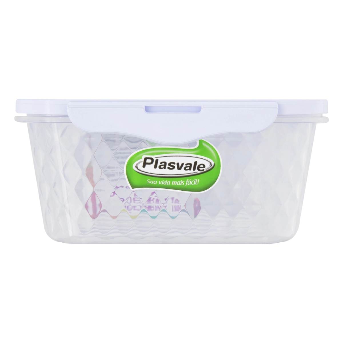 Pote Plástico Com Trava Branco Quadrado 1l Plasvale