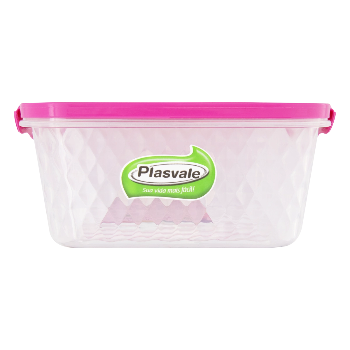 Pote Plástico Com Trava Rosa 1l Plasvale