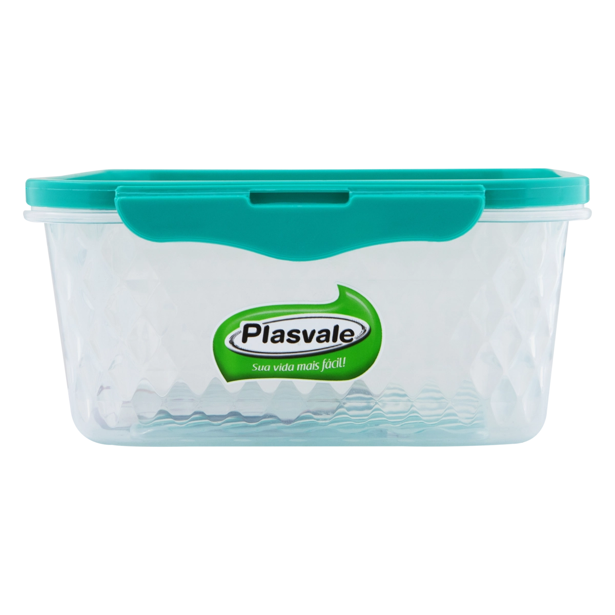 Pote Plástico Com Trava Azul Quadrado 1l Plasvale