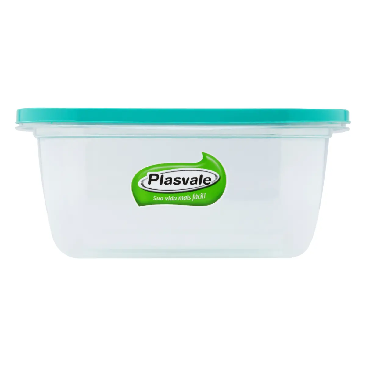 Pote Plástico Verde Quadrado 0,9l Plasvale