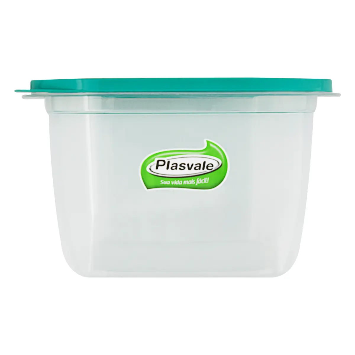 Pote Plástico Azul Quadrado 1,4l Plasvale