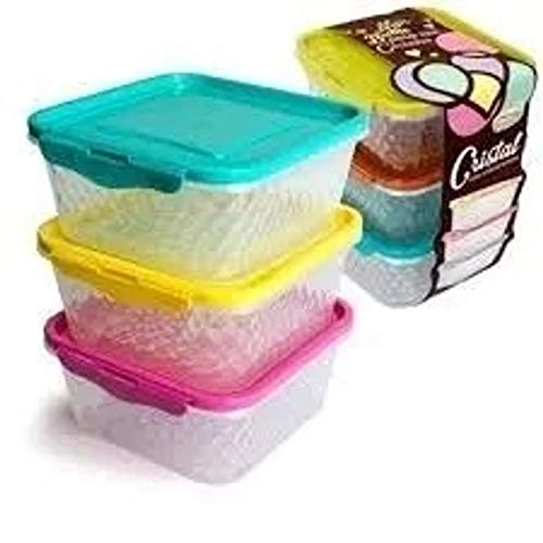 Kit 3 Pote Cristal Plast Plasvale 1lt