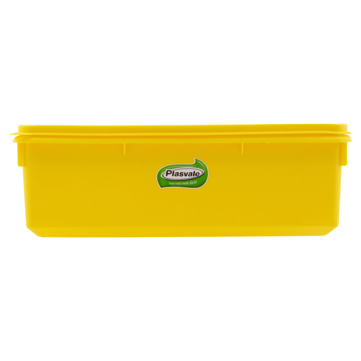 Caixa Com Tampa Amarela Retangular 3,5l Plasvale