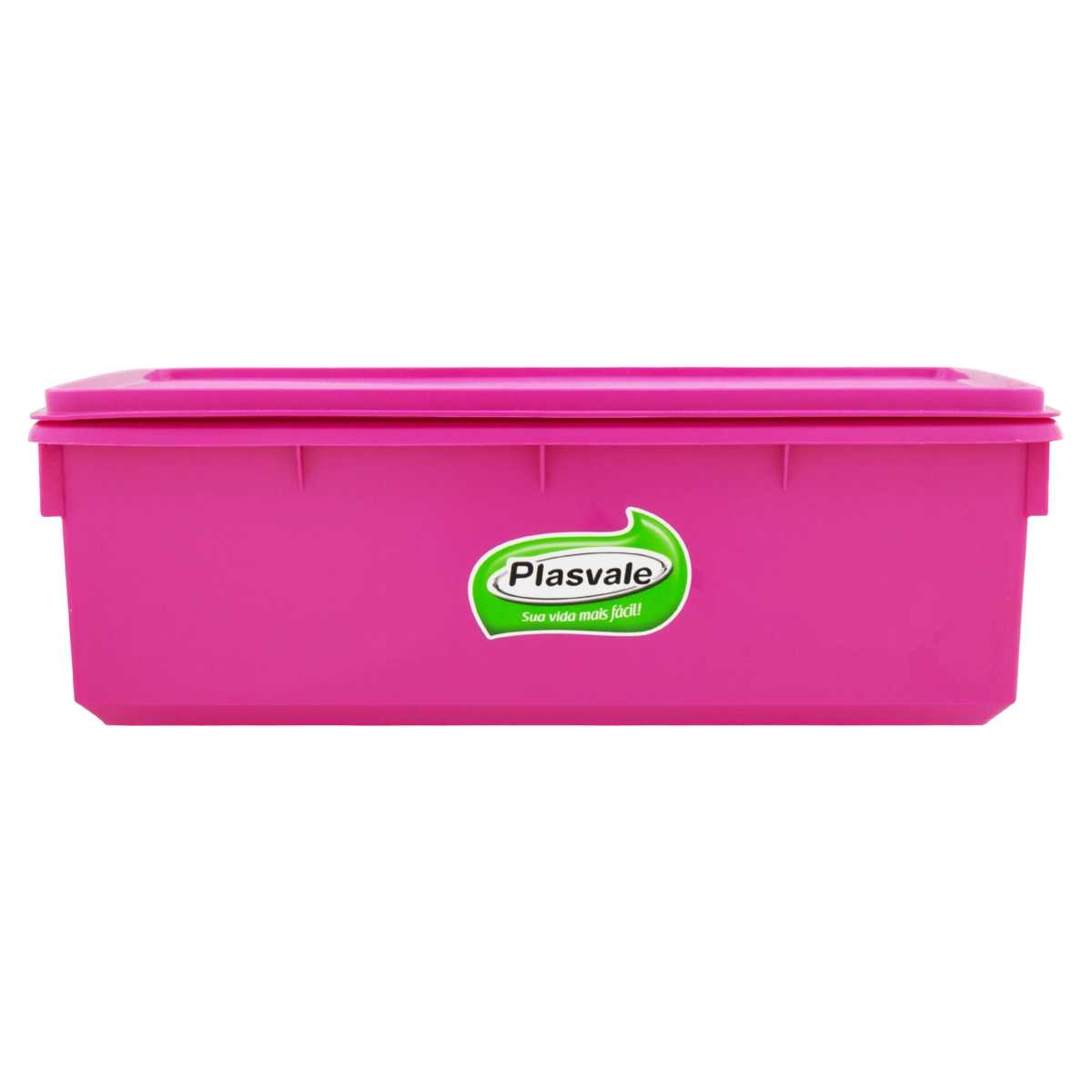 Caixa Com Tampa Rosa Retangular 6,5l Plasvale
