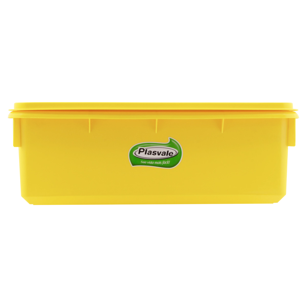 Caixa Com Tampa Amarela Retangular 11l Plasvale