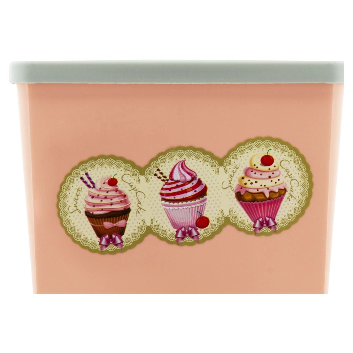 Pote Plástico Rosa Quadrado Sorvete 800ml Plasvale
