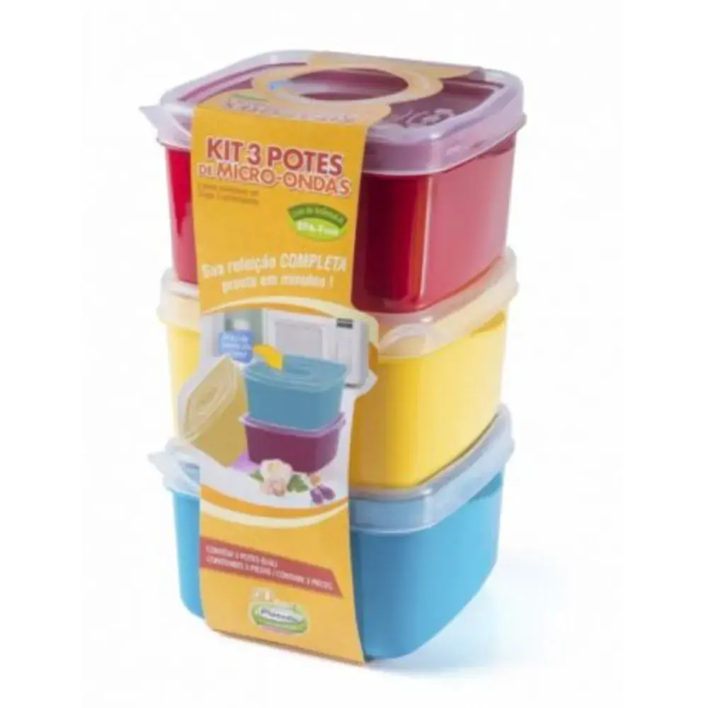 Kit Potes Plasvale C/03 Sortido Ref.1435